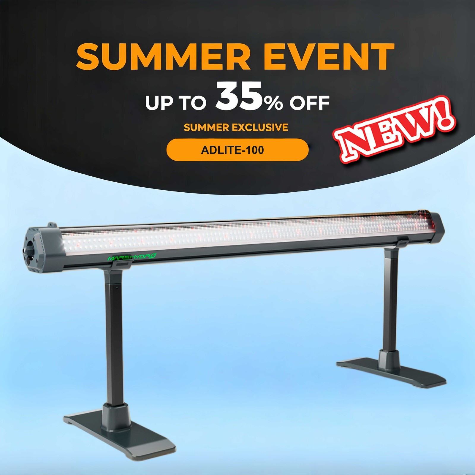 Mars Hydro ADlite 100 Under Canopy 100W SUPPLEMENTAL LED GROW LIGHT BAR