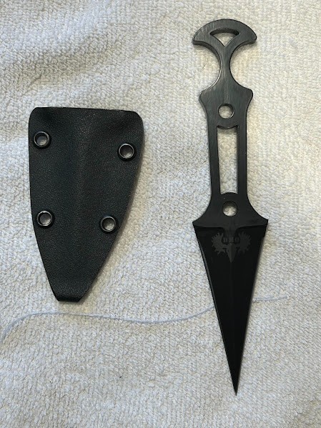 Tactical/Survival knife: DEAD MOOSE OPS (DMO) Knives Double Edged Dagger Black