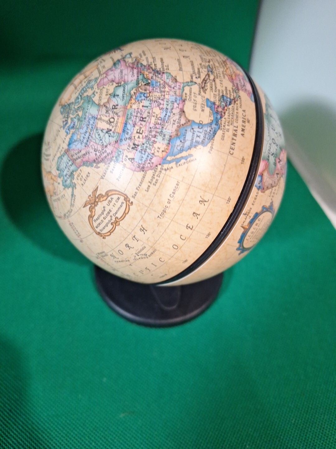 Replogle Mini Desk Globe 2001. Moves In 2 Directions.