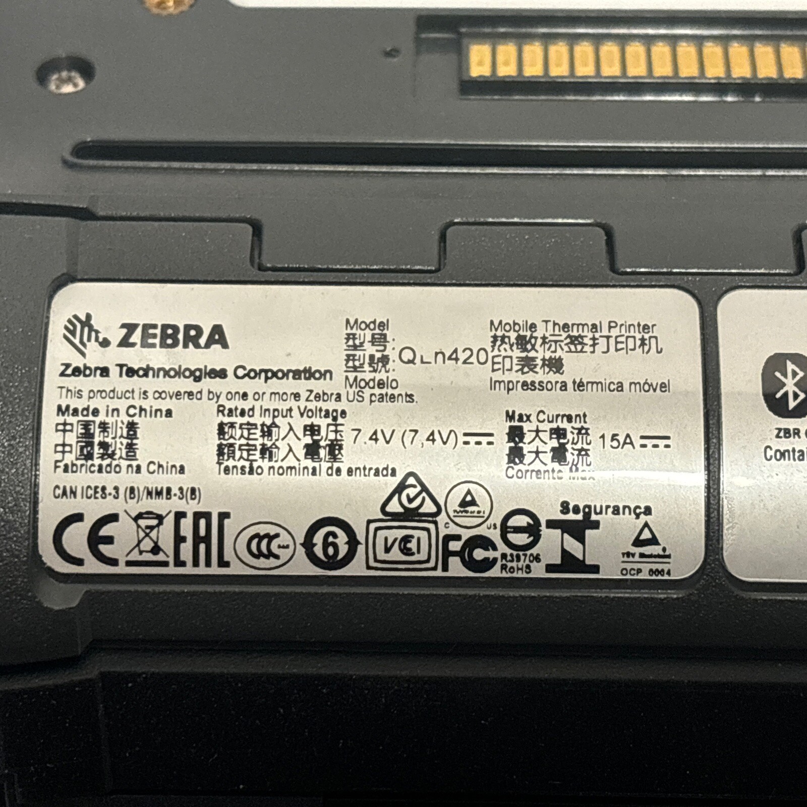 Zebra QLN420 Wi-Fi & Bluetooth Mobile Label Printer QLN420 EC Docking Cradle