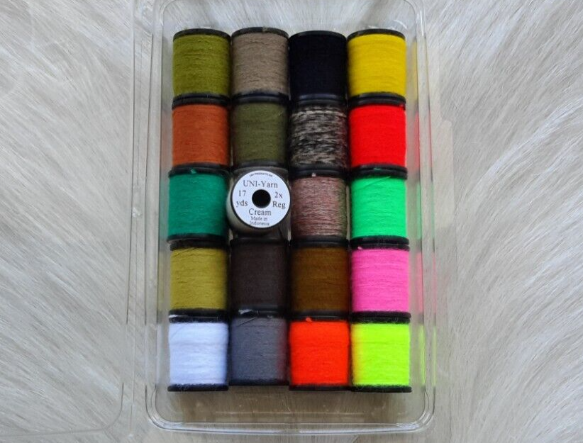 Fly Tying Thread. Uni- Yarn (20 Spool Combo) 17 yard spools, .