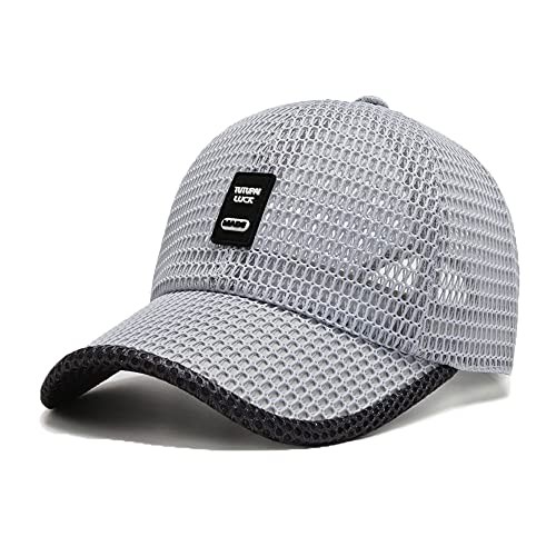 Summer Mesh Baseball Cap for Men Women Trucker Mesh Hat One Size 2-gray