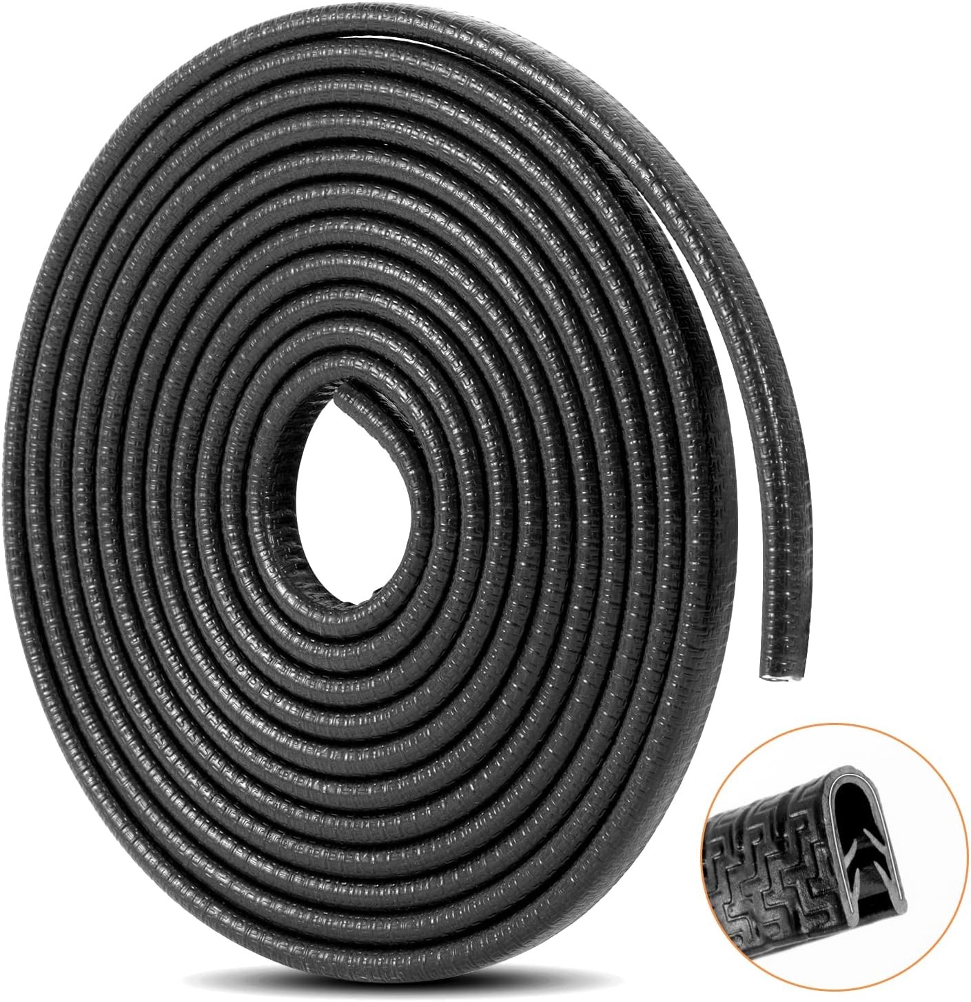 Car Door Edge Guards 16Ft(5M) Automotive Door Entry Gu Size: 16 ftColor: Black