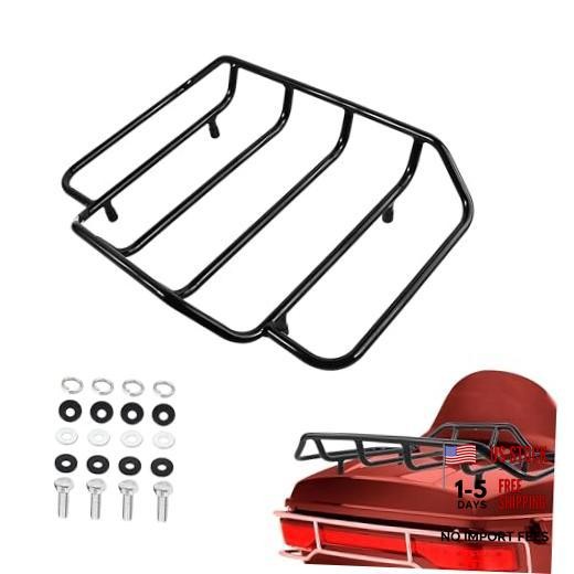for Harley Luggage Racks, Black Tour Pack Luggage Rack Trunk Top Rack