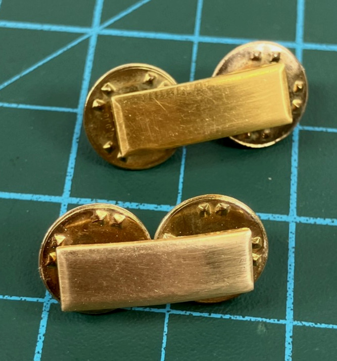 Ballou Gold Tone Double Clutch Pin Backs Lot 2 Military Insignia Badge Set Pins