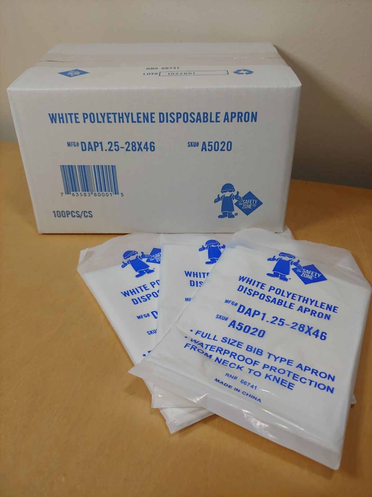 Disposable White Aprons (Painting/Cooking) Full Size Polyethylene 28"x46" 100qty