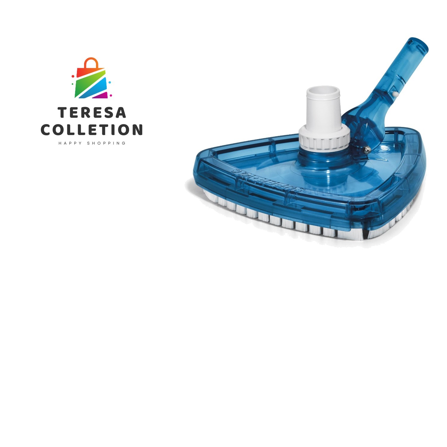 Blue See-Thru Pool Vacuum Cleaner Head - Suction Powered for Easy Algae Removal
