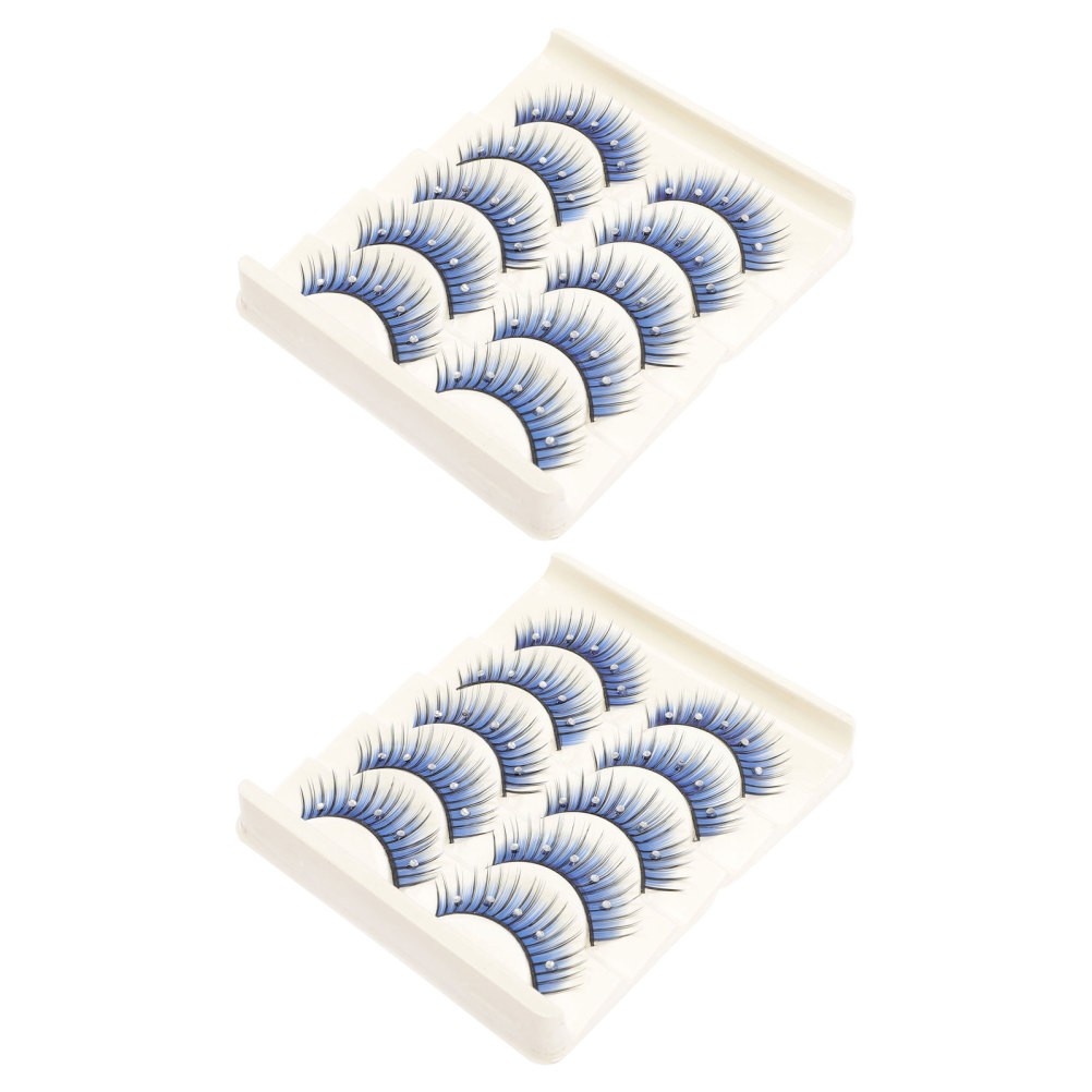 10 Pairs Glitter False Eyelashes - Rhinestone Makeup Eyelashes - Sparkling