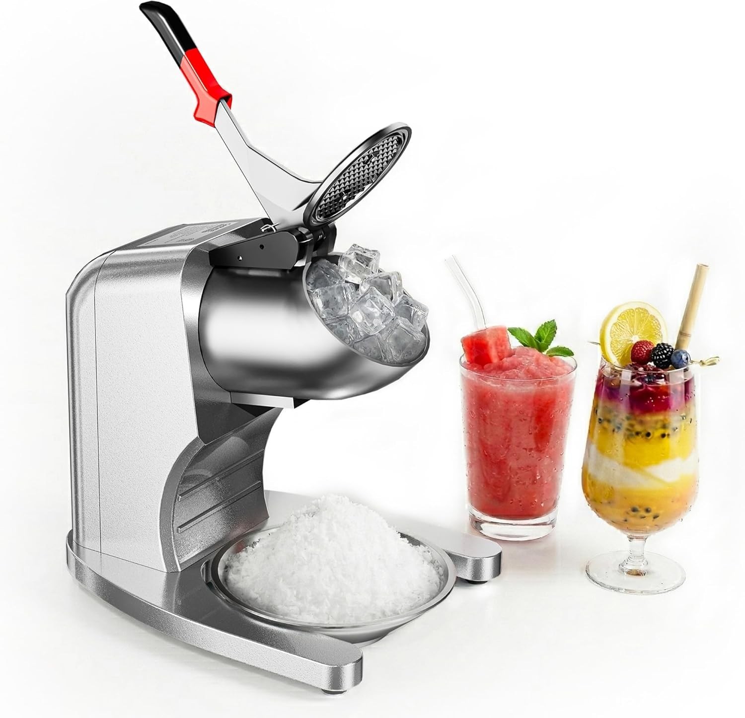 250LBS/H Commercial Ice Crusher Electric Snow Cone Shaved Ice Maker Machine Shop
