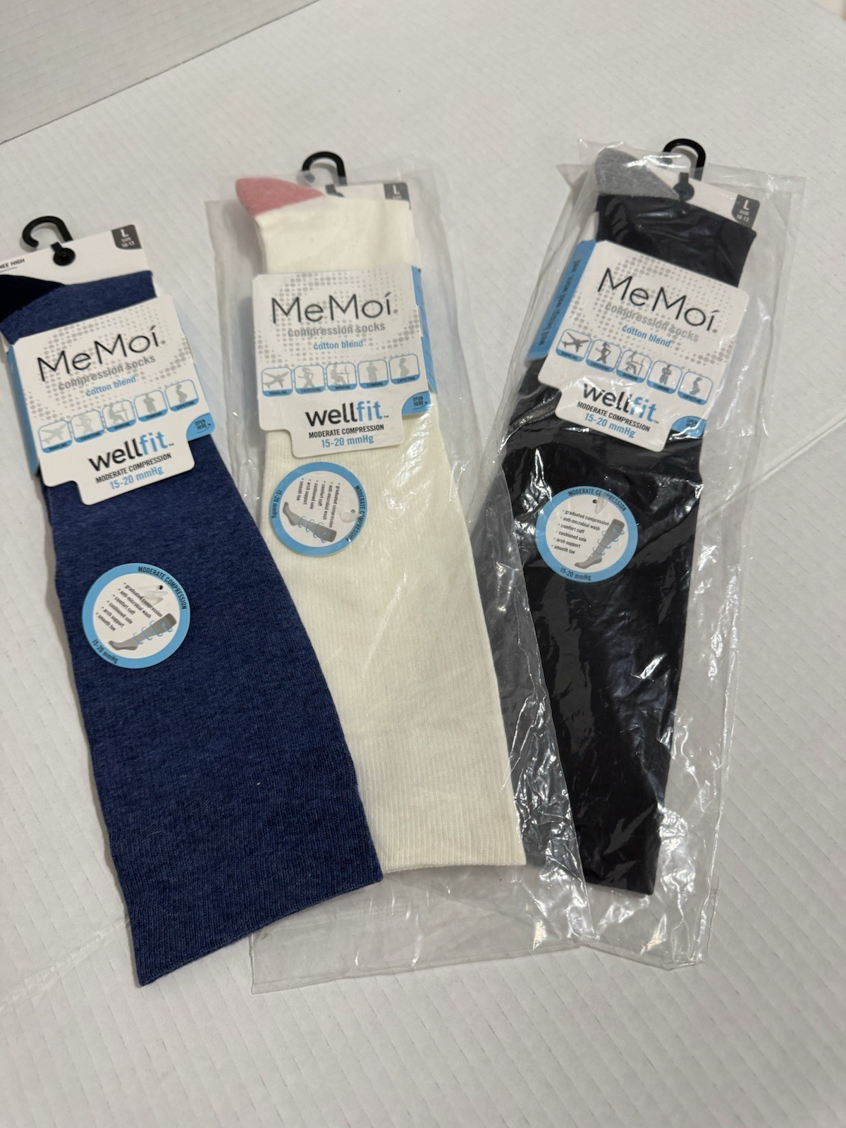 MEMOI MEN COMPRESSION SOCK COTTON BLEND SHOES 10-13 *Single Sock 3 Socks NEW