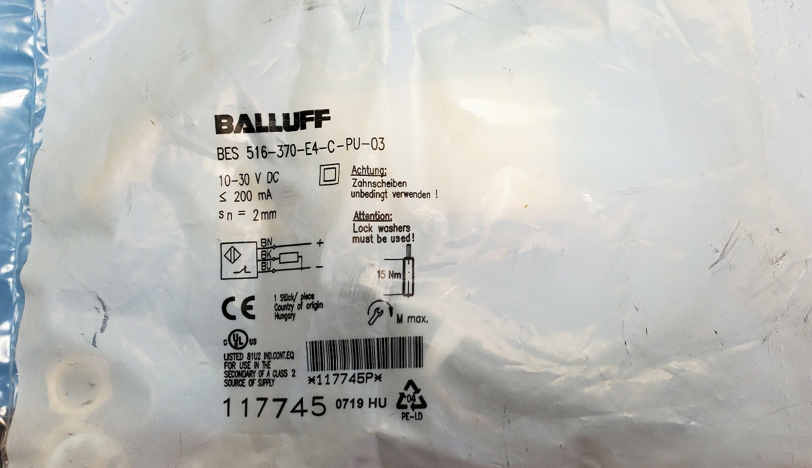 BALLUFF BES 516-370-E4-C-PU-03 PROXIMITY SENSOR NEW  [OF37]