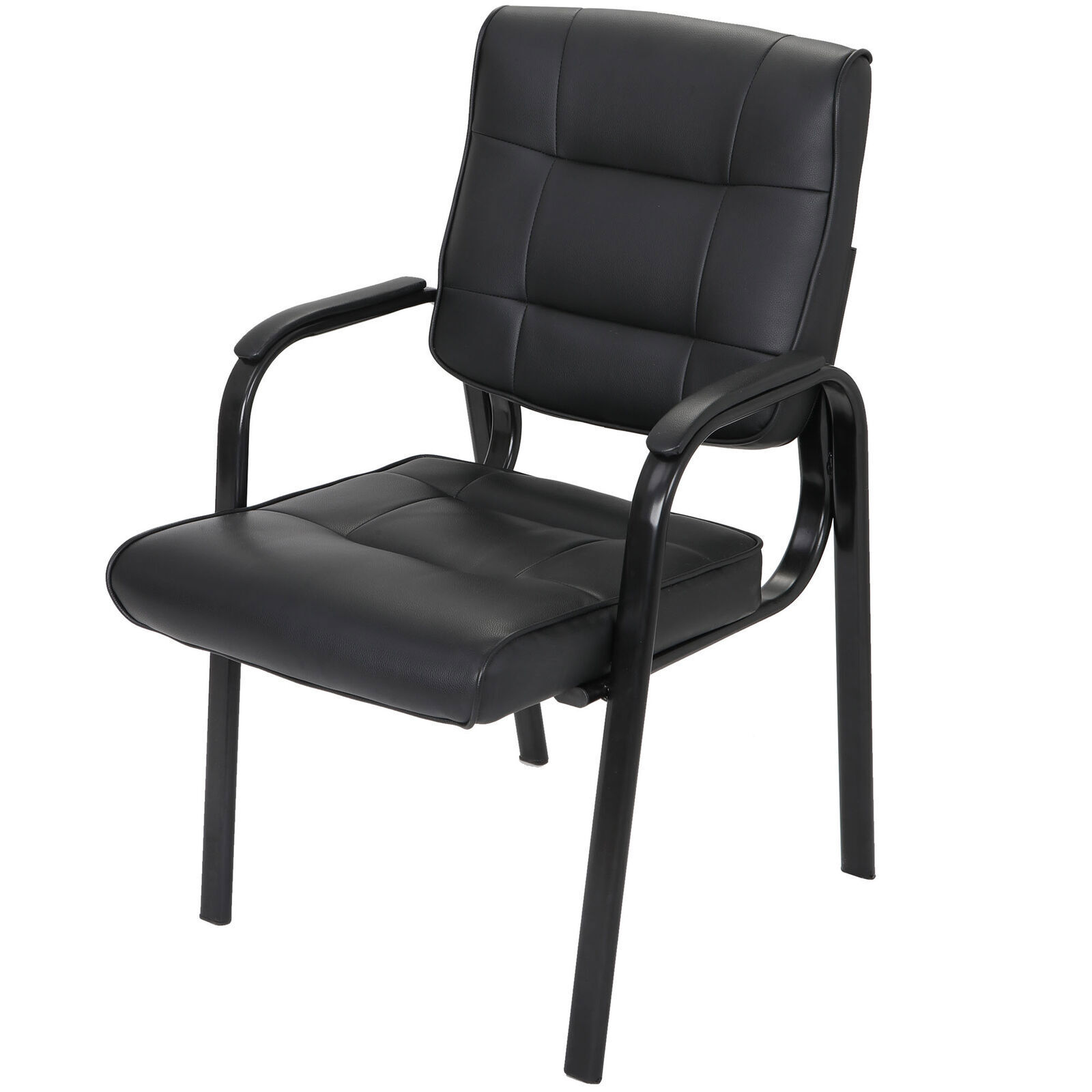 4PCS Leather Guest Chair Reception Waiting Room Office Desk Side Chairs Classic