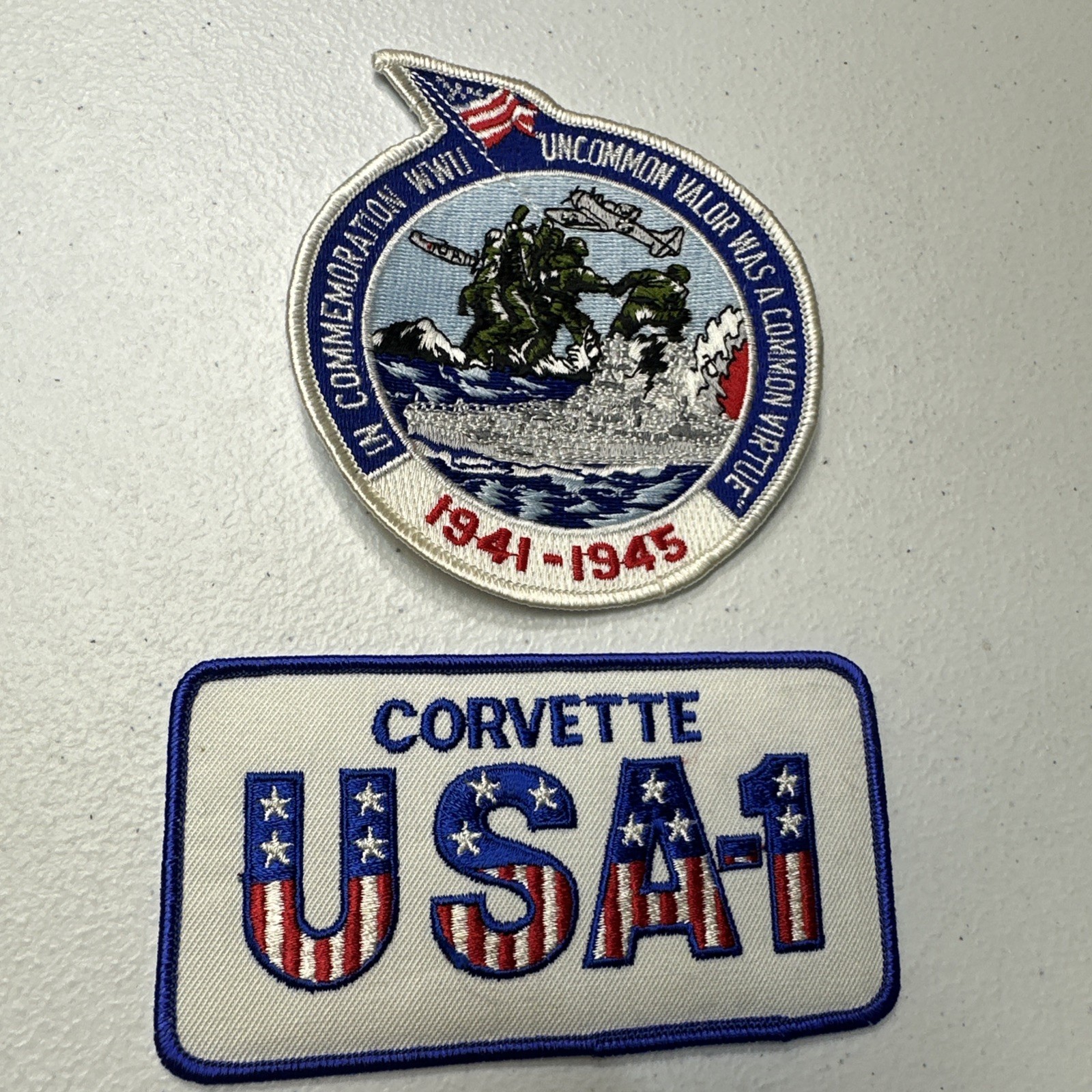 Chevrolet Corvette USA 1 Racing Equipment Hat Pocket Lot Of 2 Uncommon Valor