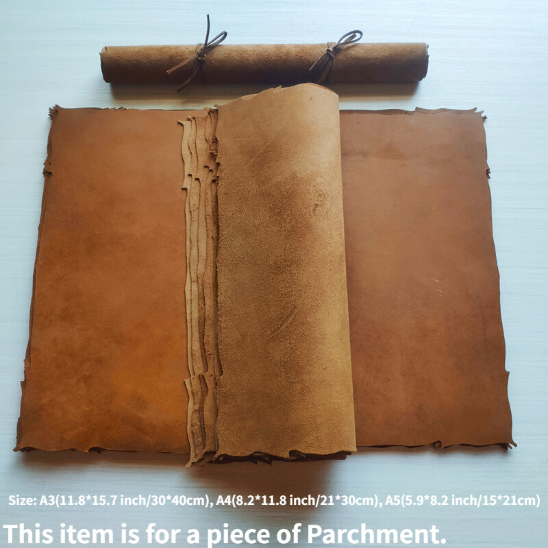 1pc Vintage Style Handmade Parchment Real Sheepskin Writing Paper Craft Card DIY