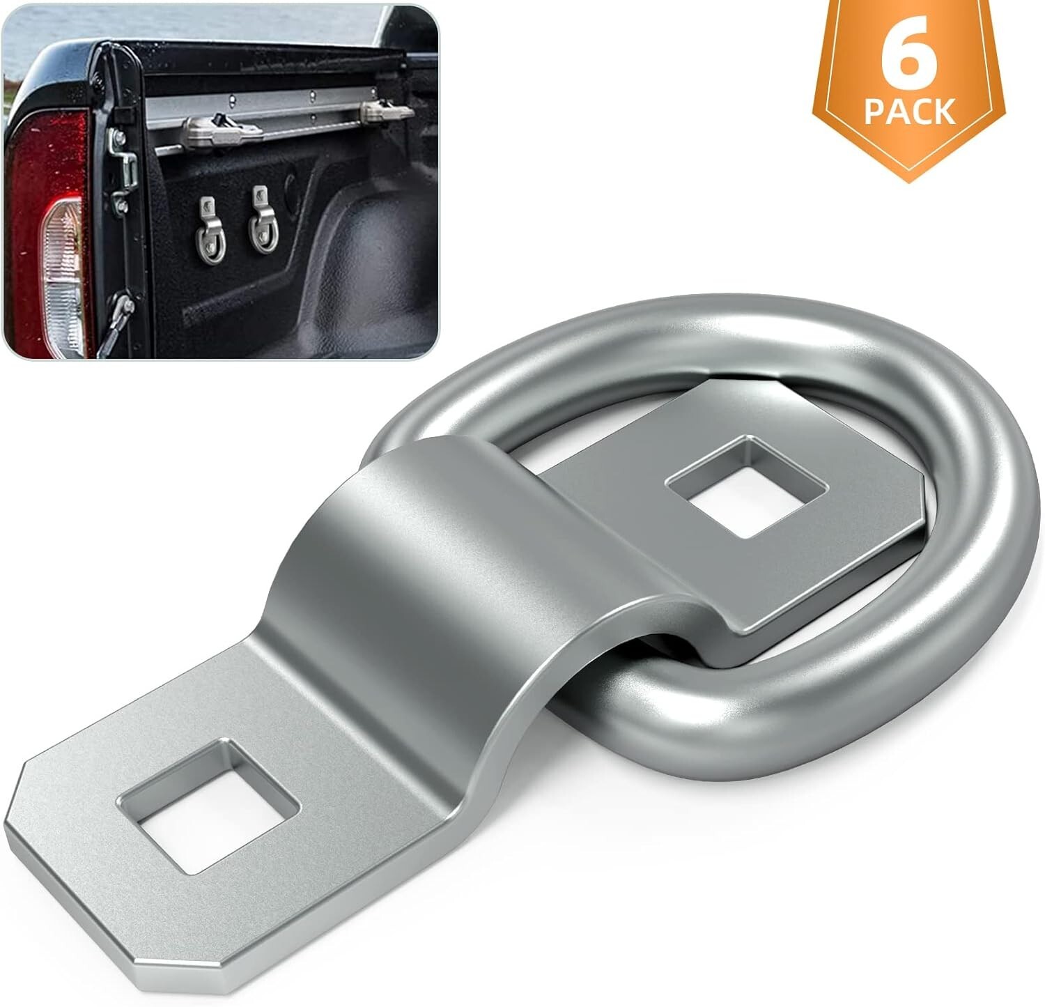 6PCS 3/8" D Ring Tie Down Anchor Trailer Tie Down
