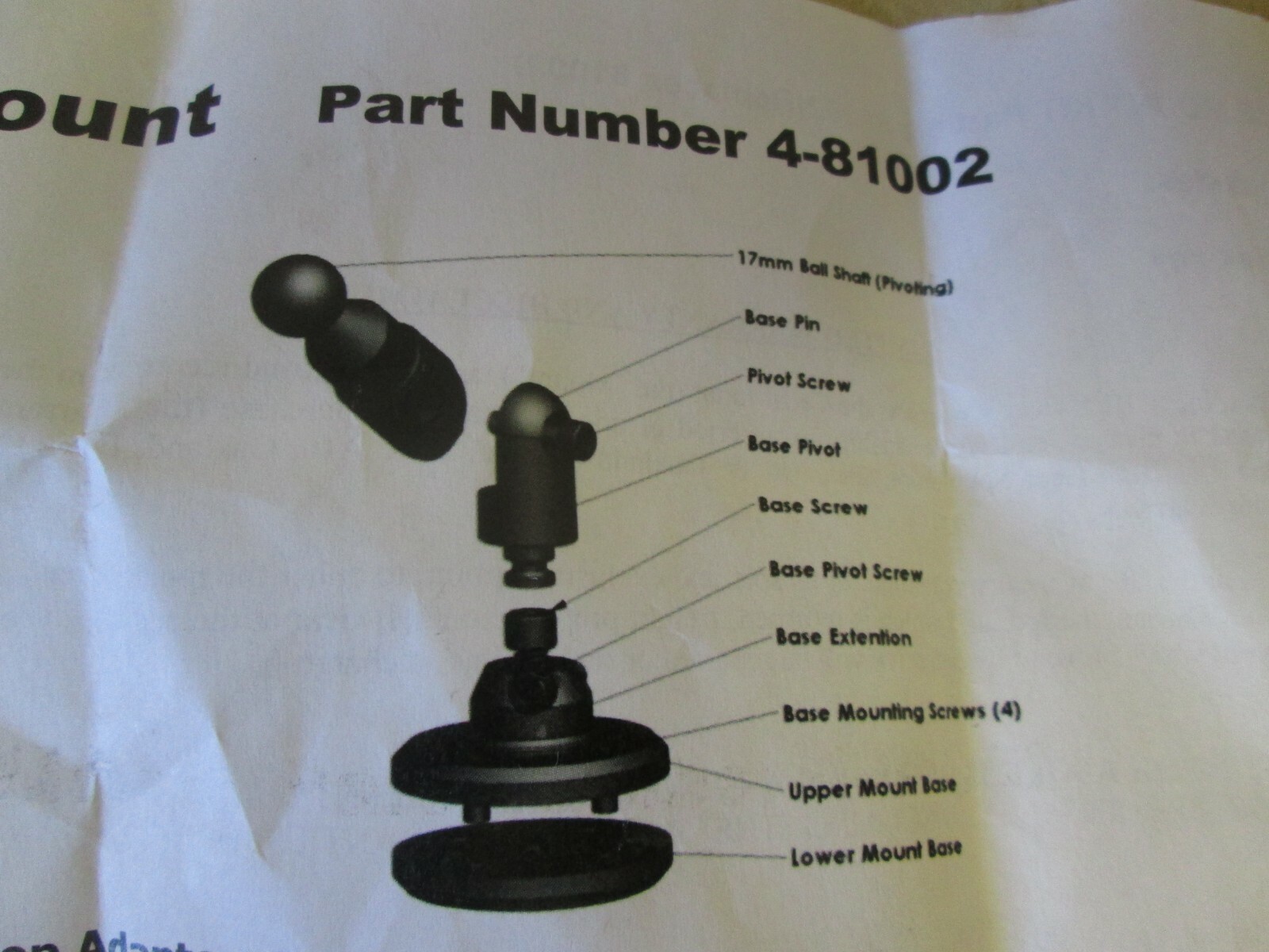 TECHMOUNT MOTORCYCLE MOUNT KIT FOR GPS / PHONE / ELECTRONICS - FLAT SURFACE UNIV