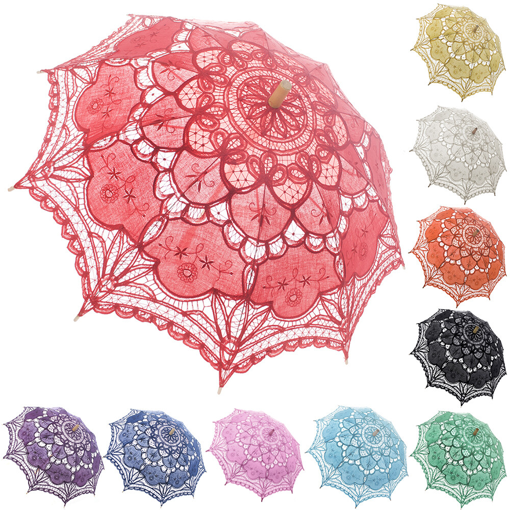 Vintage Lace Parasol Umbrella Wedding Bridal Party Photography