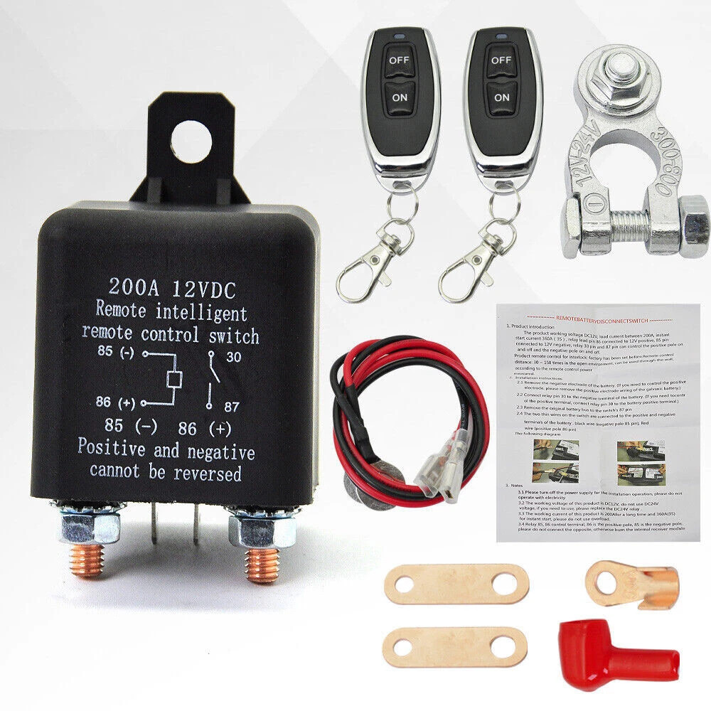 Car Battery Disconnect Switch Remote Control Power Kill Master Isolator Cut Off