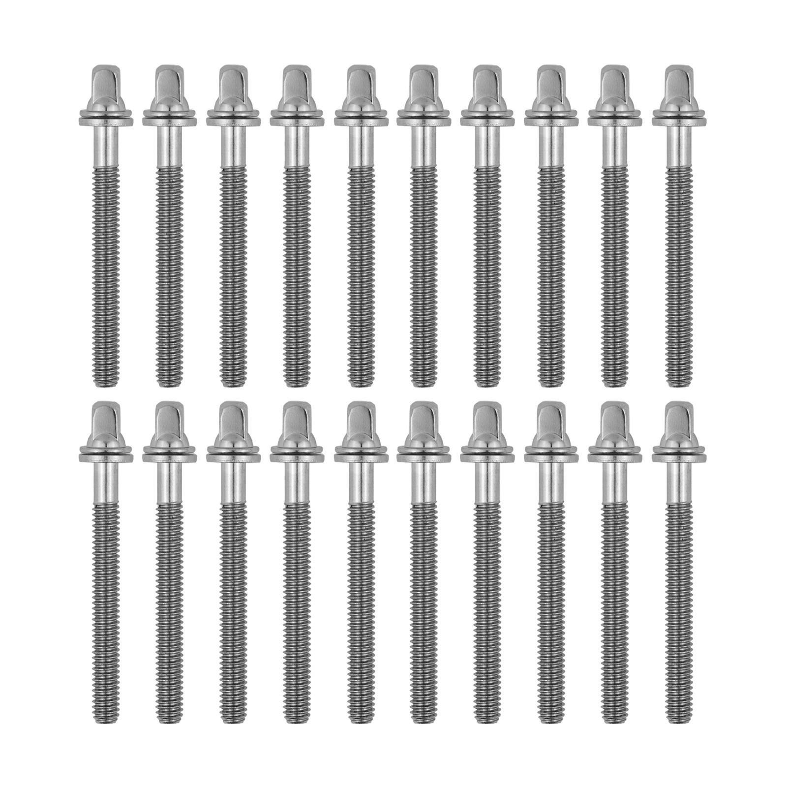20 PCS Drum Tension Rods 2" (52mm) Chrome Finish with Washers Diameter in 7/32"