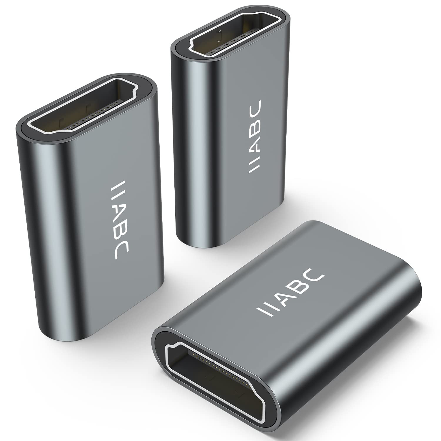 IIABC HDMI Coupler Female to 3 Pack 3D 4K@60Hz Adapter grey