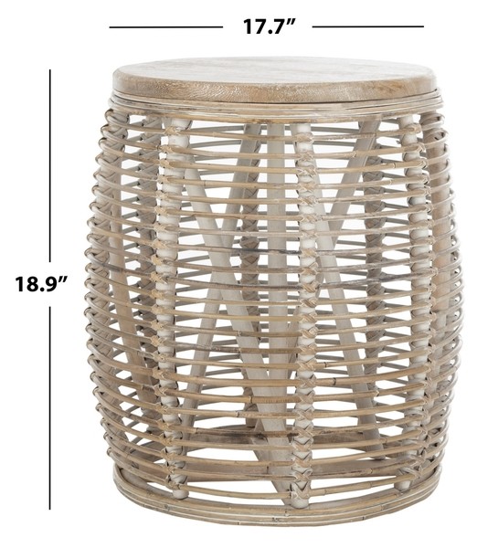 Safavieh MAUI RATTAN DRUM STOOL TABLE, Reduced Price 2172763565 STL6500A
