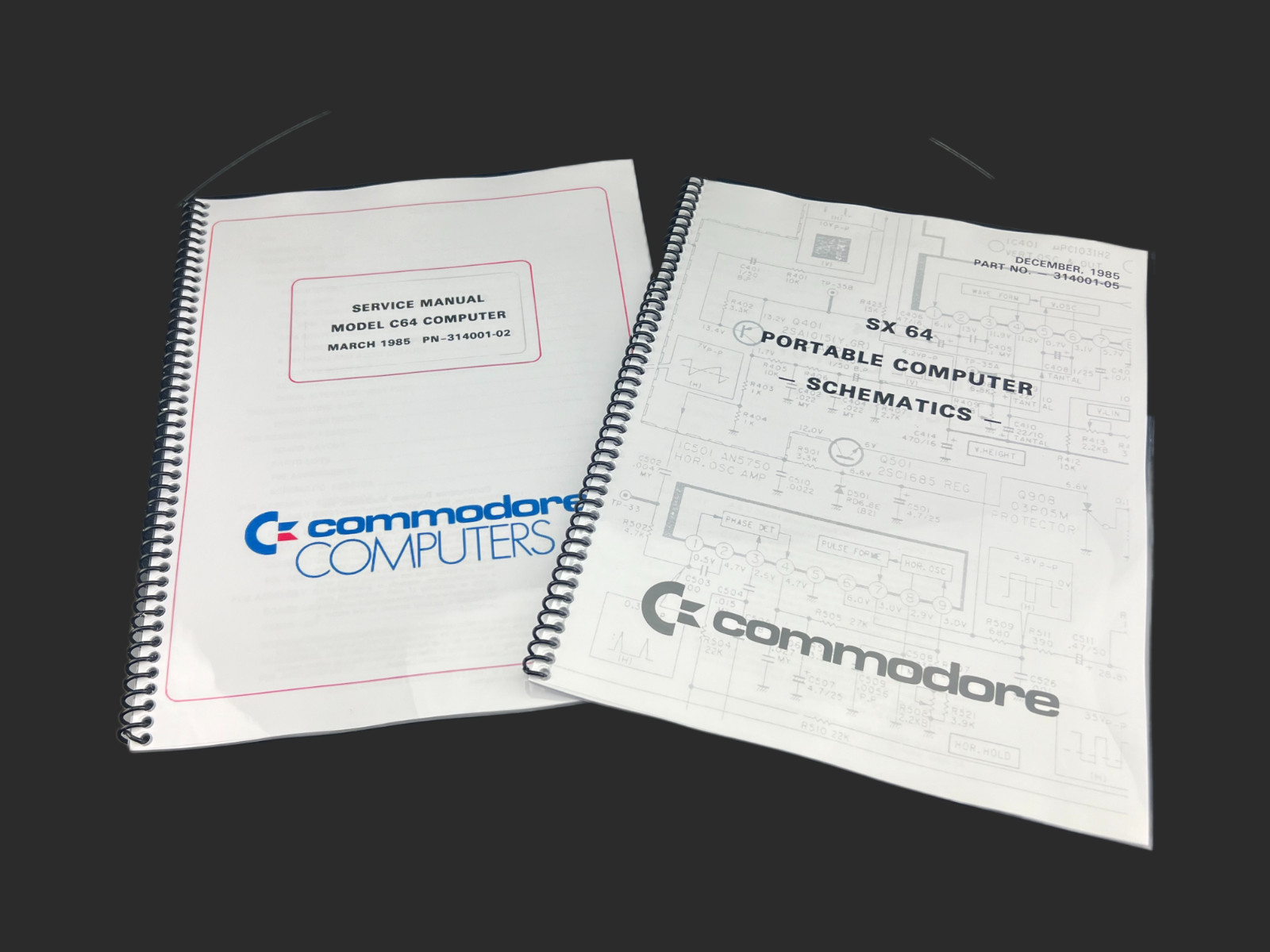 Commodore C 64 Service & Diagnostic Manual & SX 64 Schematics Manual Bundle