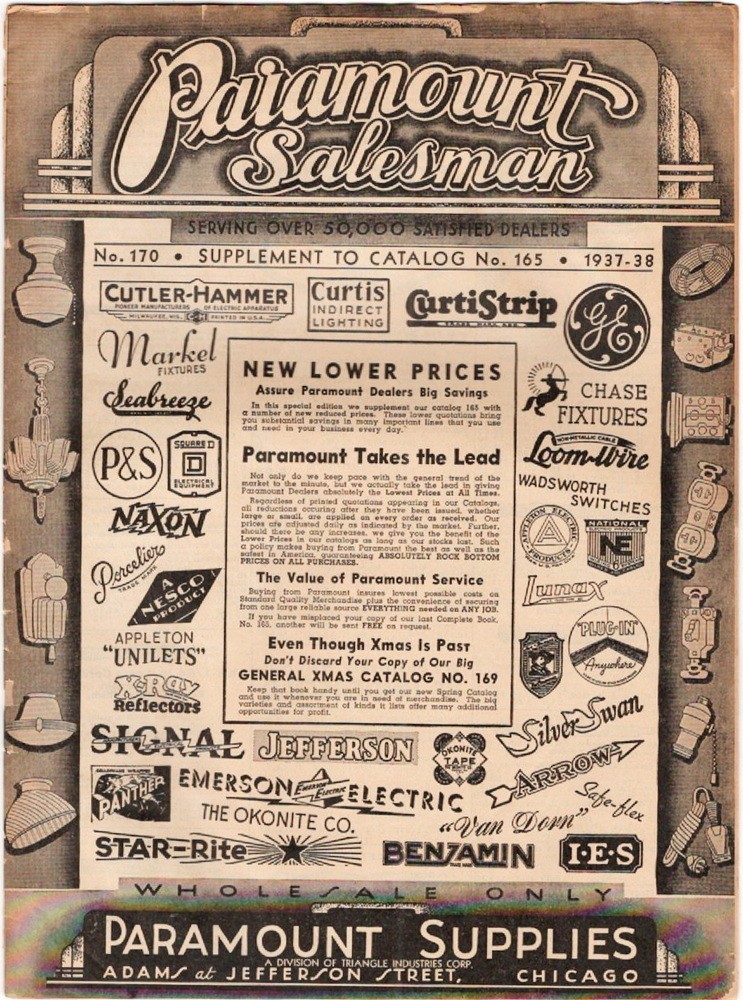 Antique Paiamount Salesman No 170 Supplement to Catalog 165 1937-193, 32 LOADED
