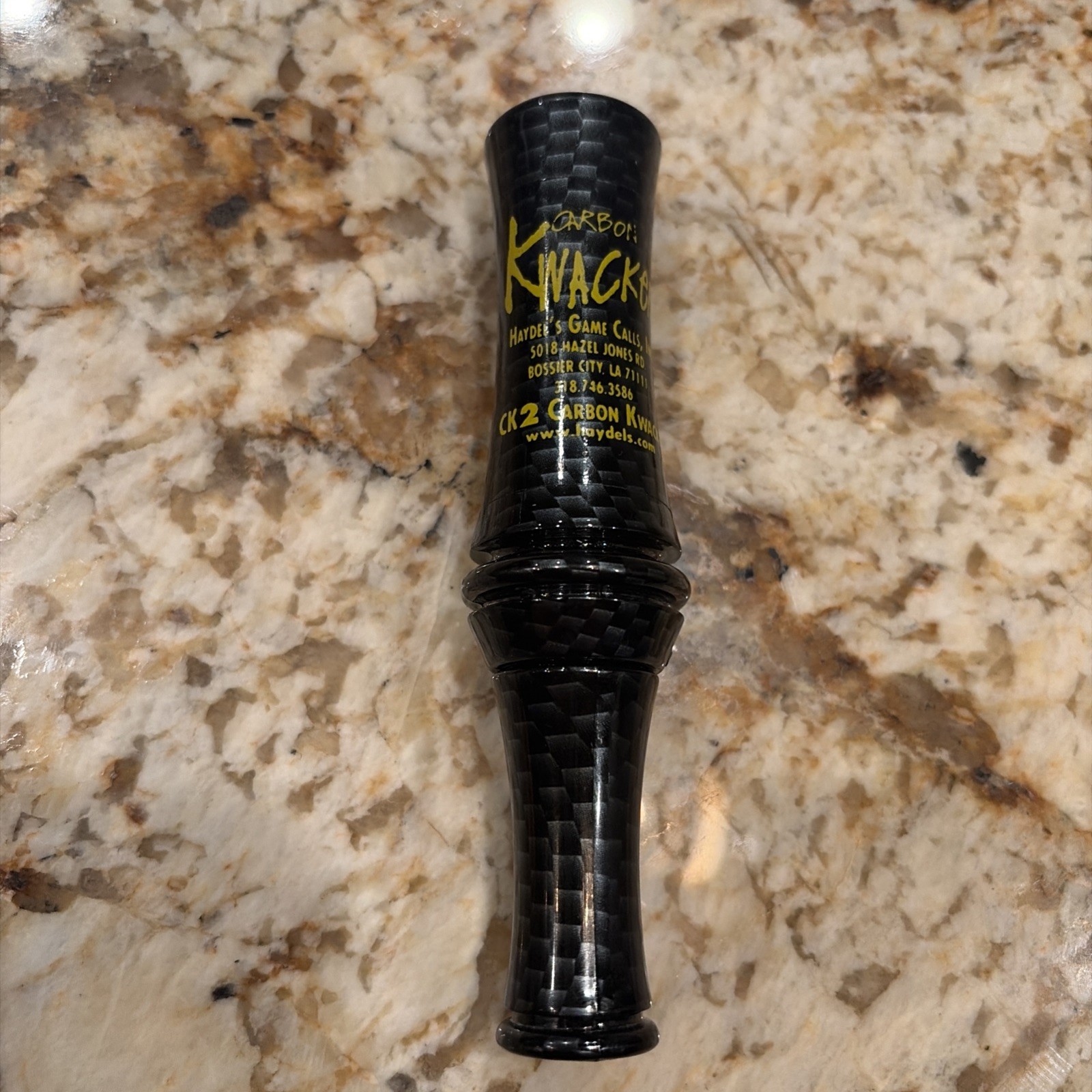 Haydels Carbon Kwacker Mallard Duck Call 2-Reed Carbon Finish