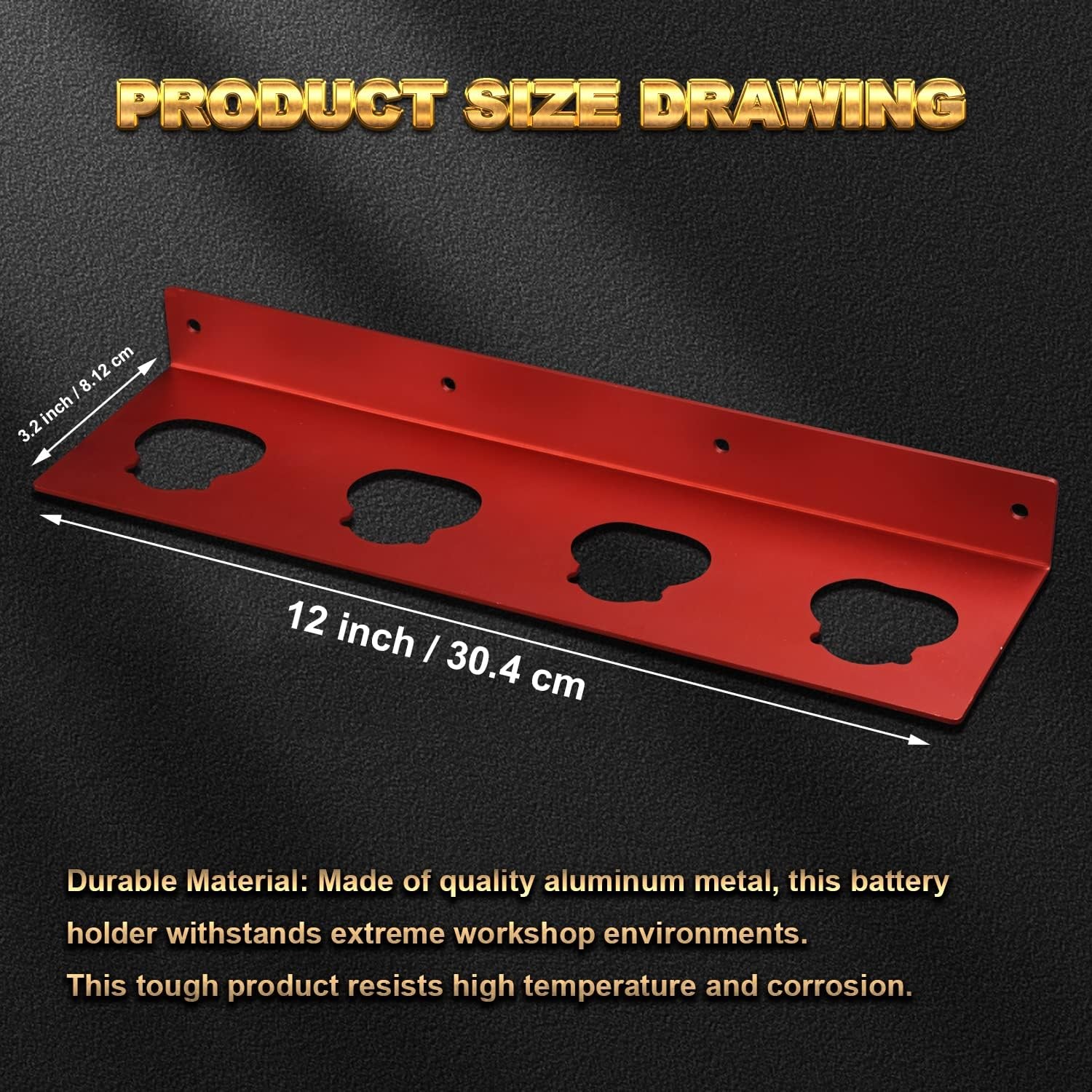 Battery Holder for Milwaukee M12, Storage 2, Red