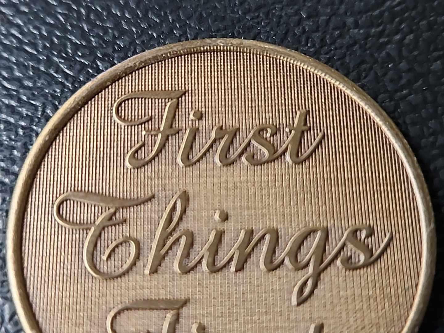 Wendell's First Things First Bronze Alcoholics Anonymous AA Coin Chip Token 1.3"