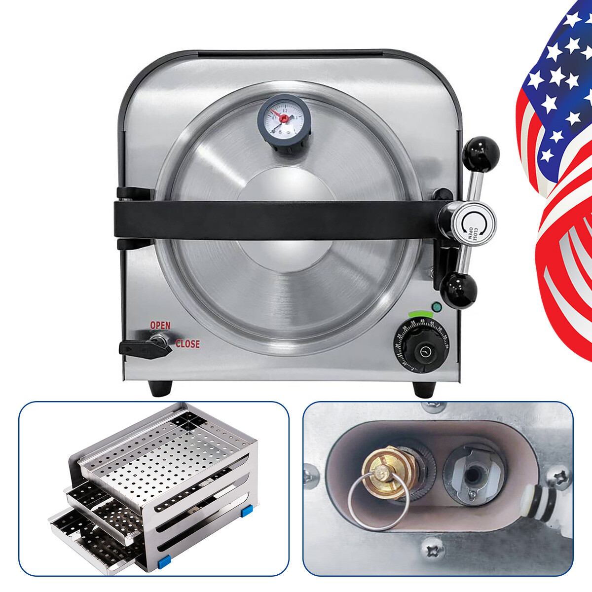 Medical Dental Autoclave Vacuum Steam Sterilizer with Printer/Drying Function