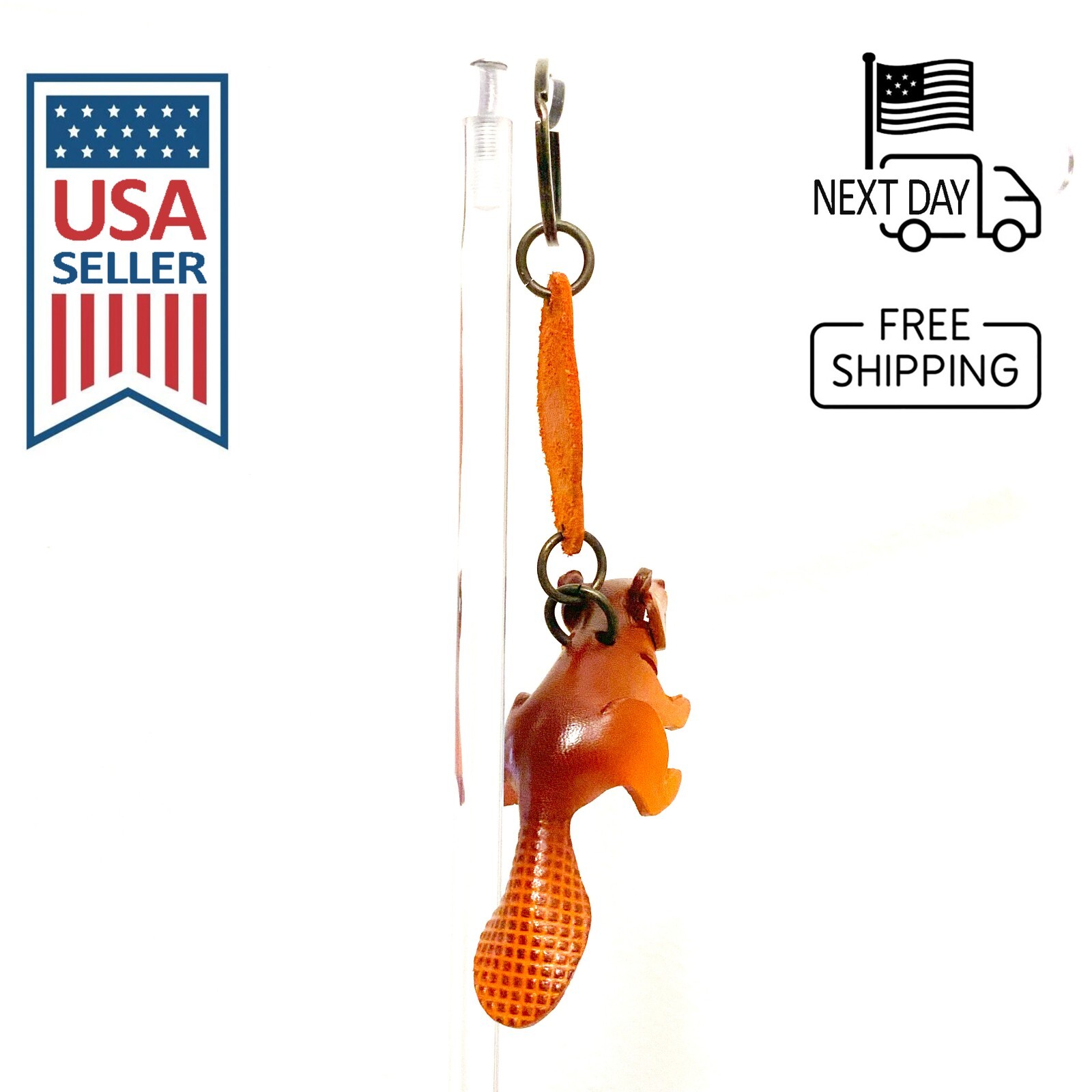 Beaver Handmade Leather Keyring