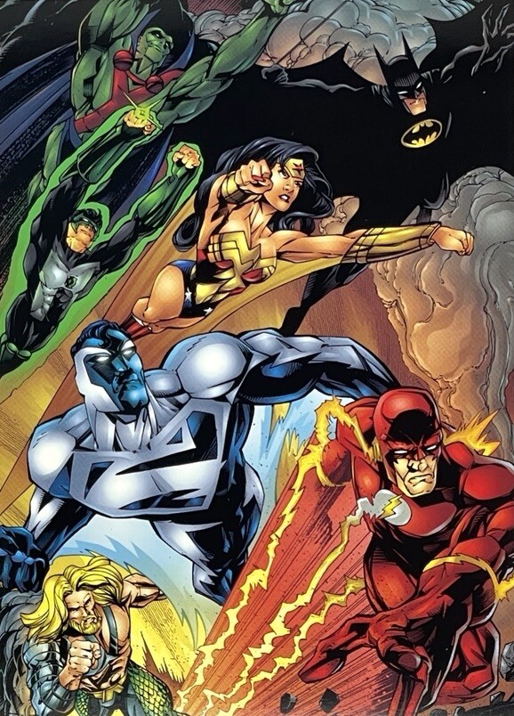 Justice League America Comic Art Postcard 1998 - Chriscross & Anibal Rodriguez