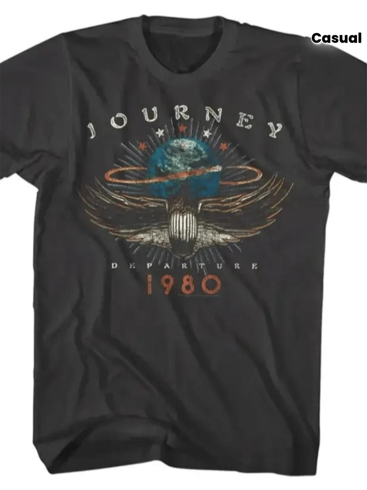 Vintage 1980s Rock Band Graphic Men's T-Shirt - Black Casual Crew Neck Tee