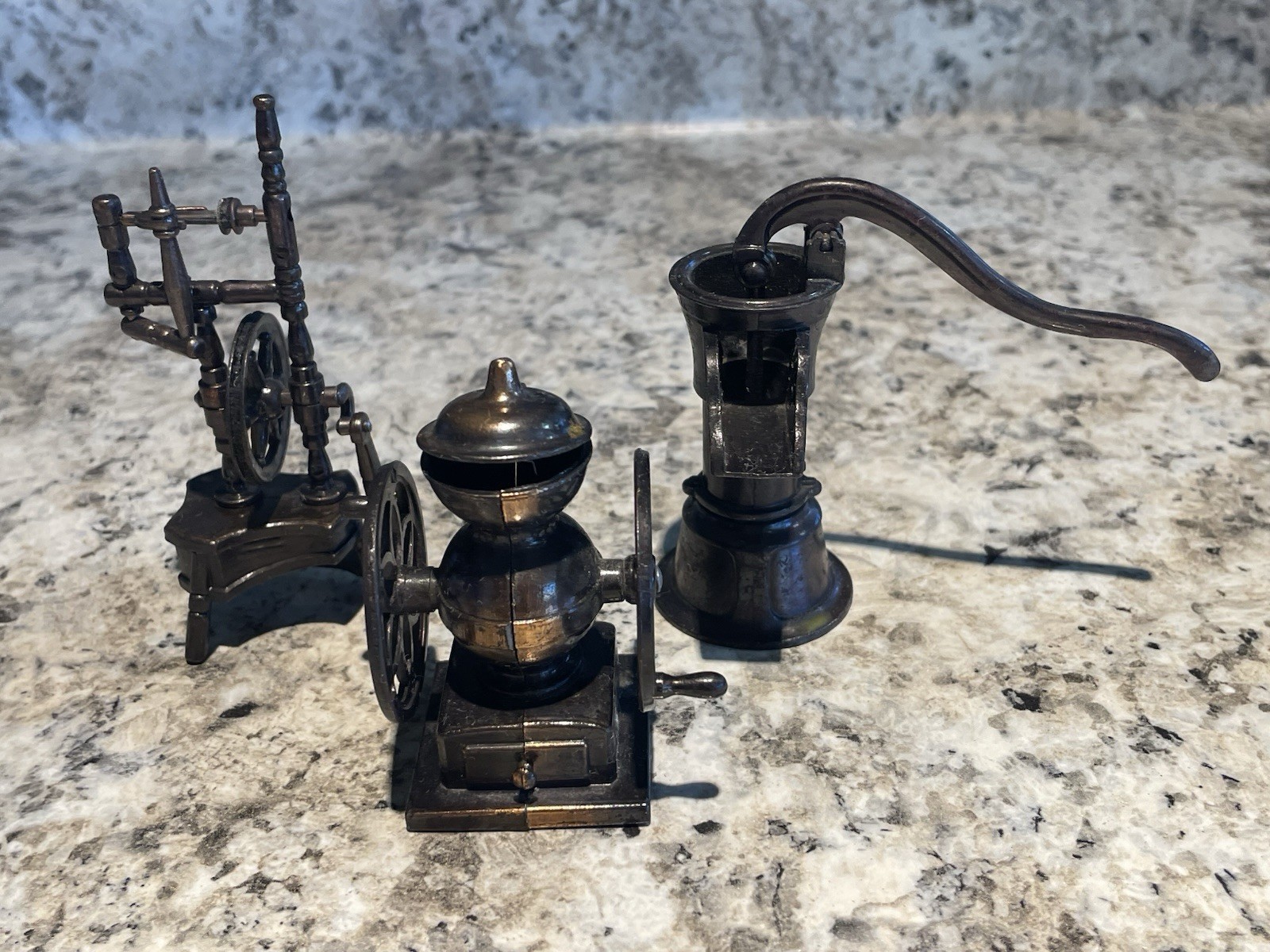 Vintage Lot Of 3  Miniature Die Cast Metal Pencil Sharpeners