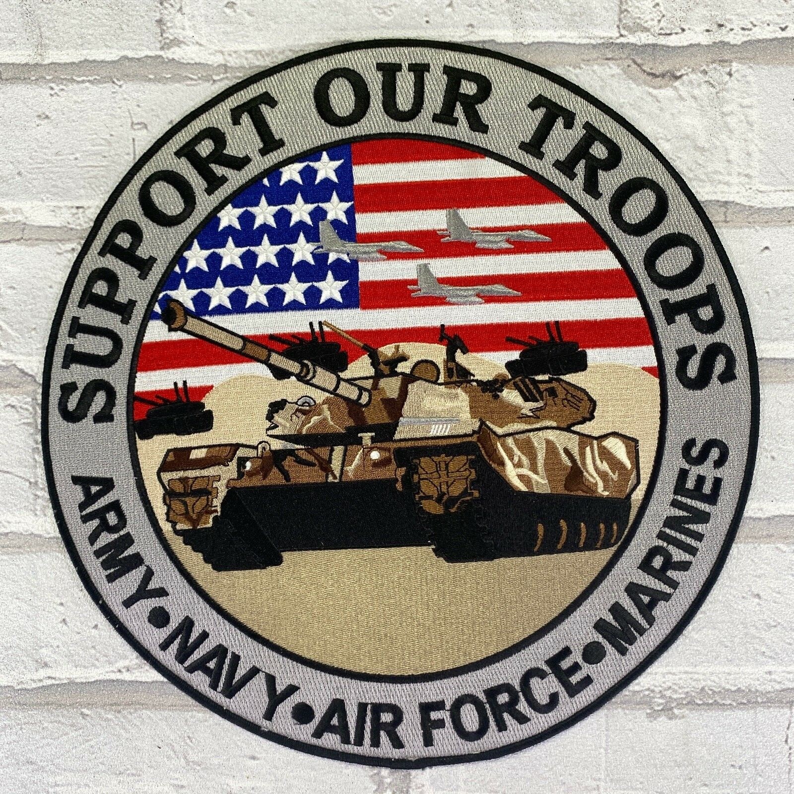 Support Our Troops Patch Large 12" Jacket Army Navy Air Force Marines New