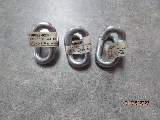 (3) Security Chain H8029-8211 Repairlap Links 1/4" X 1 1/4"  free shipping