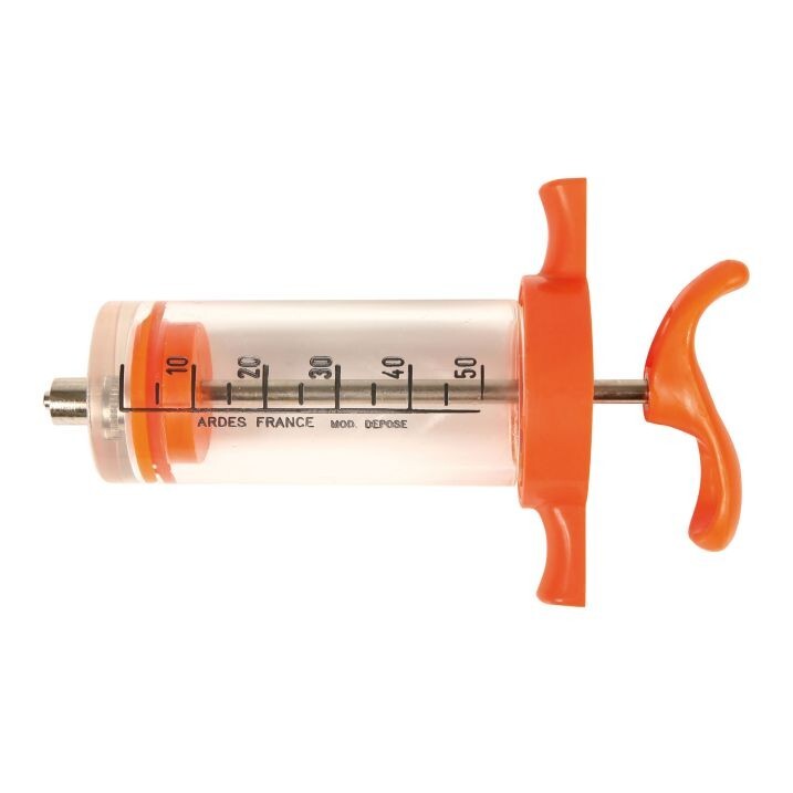 Ardes Nylon 50cc Syringe for Livestock Vaccinators One Hand Operation Luer-Lock