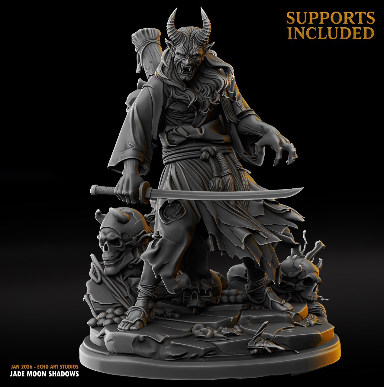 Dungeons and Dragons - Playable Character - Male Tiefling Akuma - Fighter