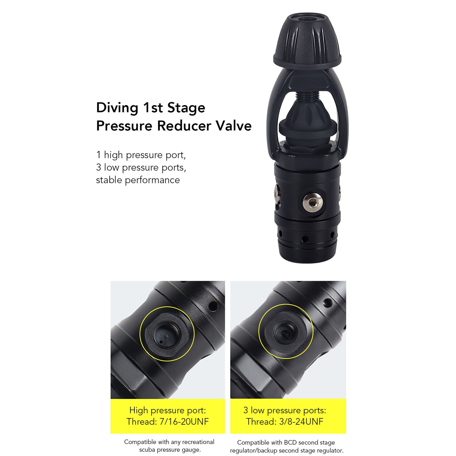 Aluminum Diving Regulator Set With Enhanced Stability For Underwater Breath DPFM