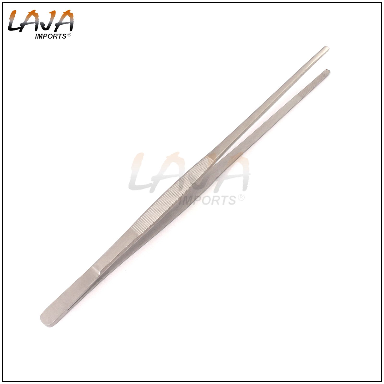 Stainless Steel General Application Lab Forceps 10" Straight Broad Strong Tips