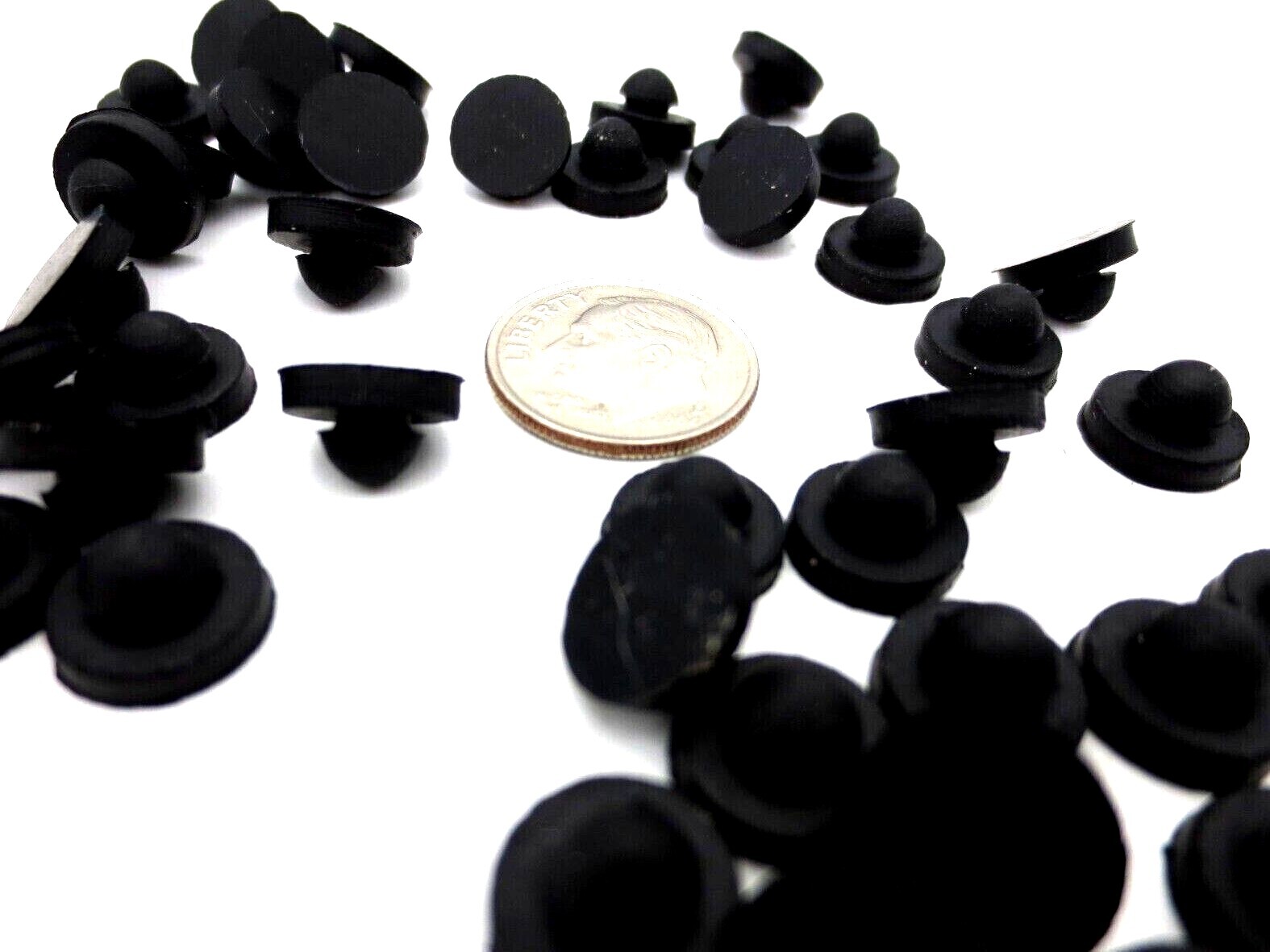 Rubber Push-In Stem Pad Bumper Fit 1/8" Hole, 1/32" Thick Panel, Free Shipping!