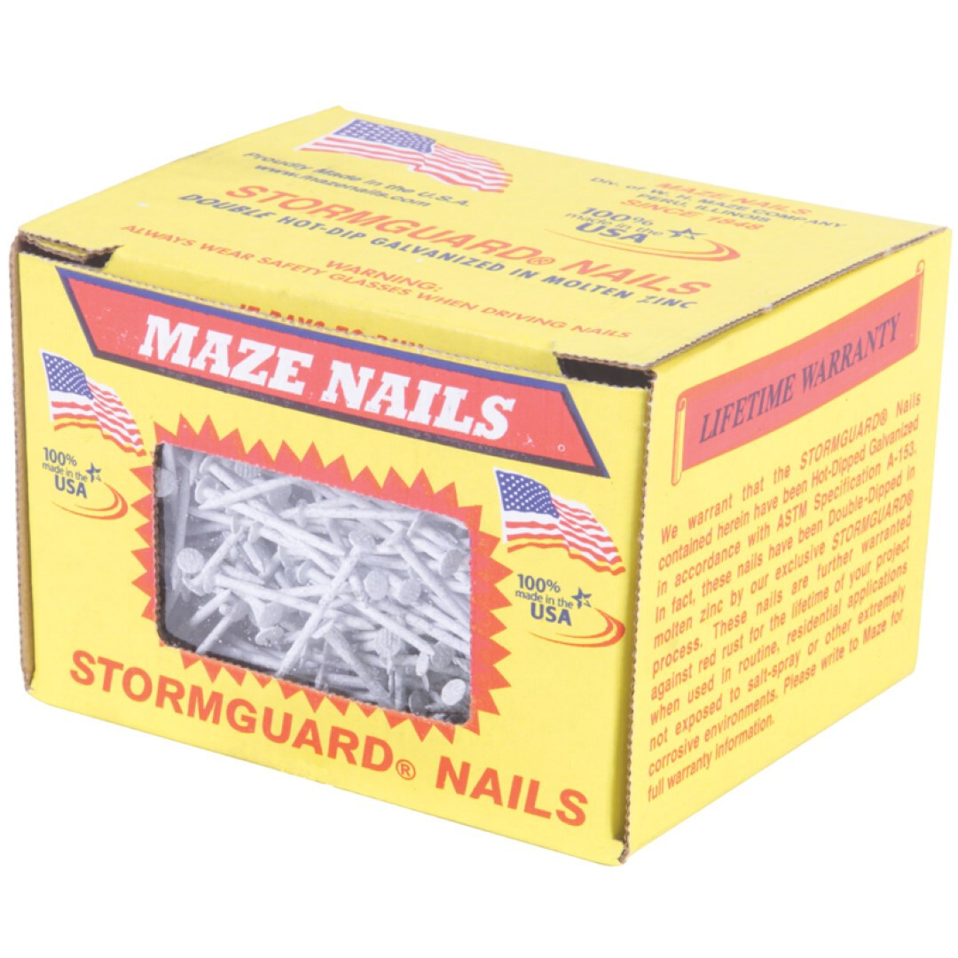 Ring Shank Nails Double Dipped Molten Zinc Rust Resistant WHITE 5LBS Box