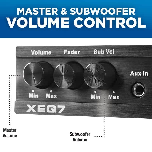 NVX 7-Band XEQ7 Graphic Equalizer with Front 3.5mm Aux Input, Dual RCA Inputs...
