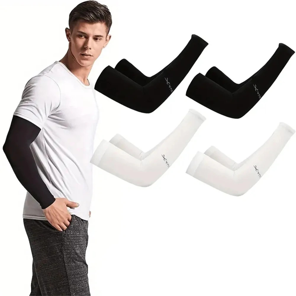 1 Pair Summer Cycling Cooling Ice Silk Arm Cover Arm Sleeves Running Outdoor Spo