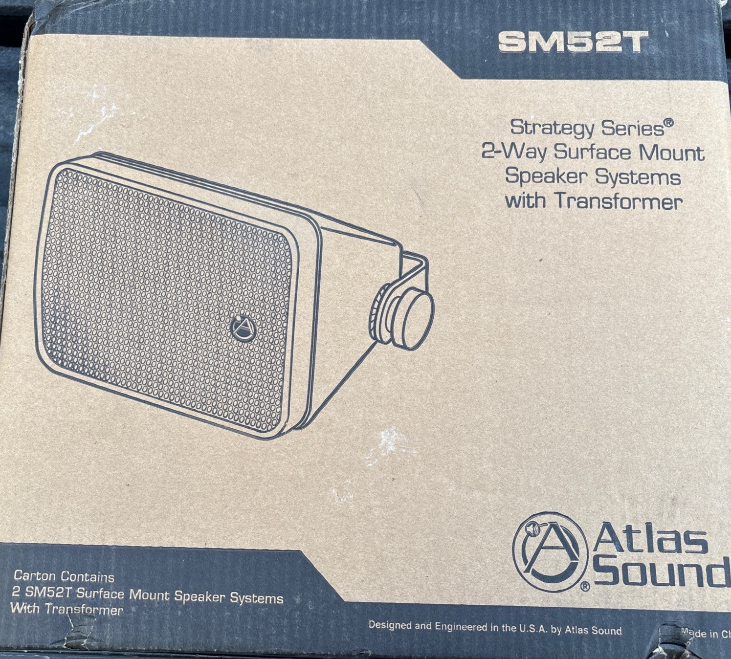 Atlas Sound SM52T-B 5.25" 2-Way Surface Mount Speaker System Black