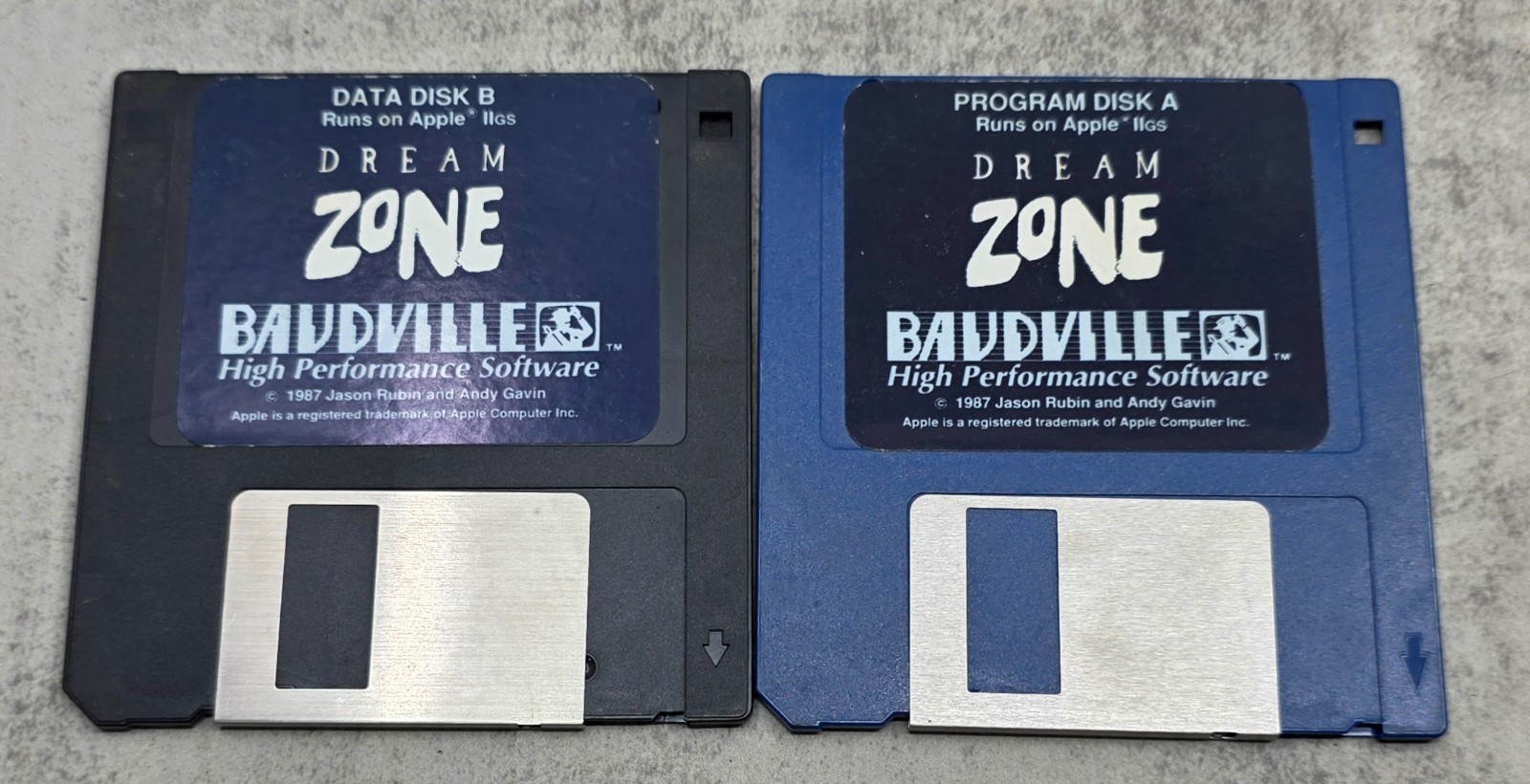 Vintage 1987 Dream Zone Game (Apple IIGS) 3.5" Floppy Disks Baudville