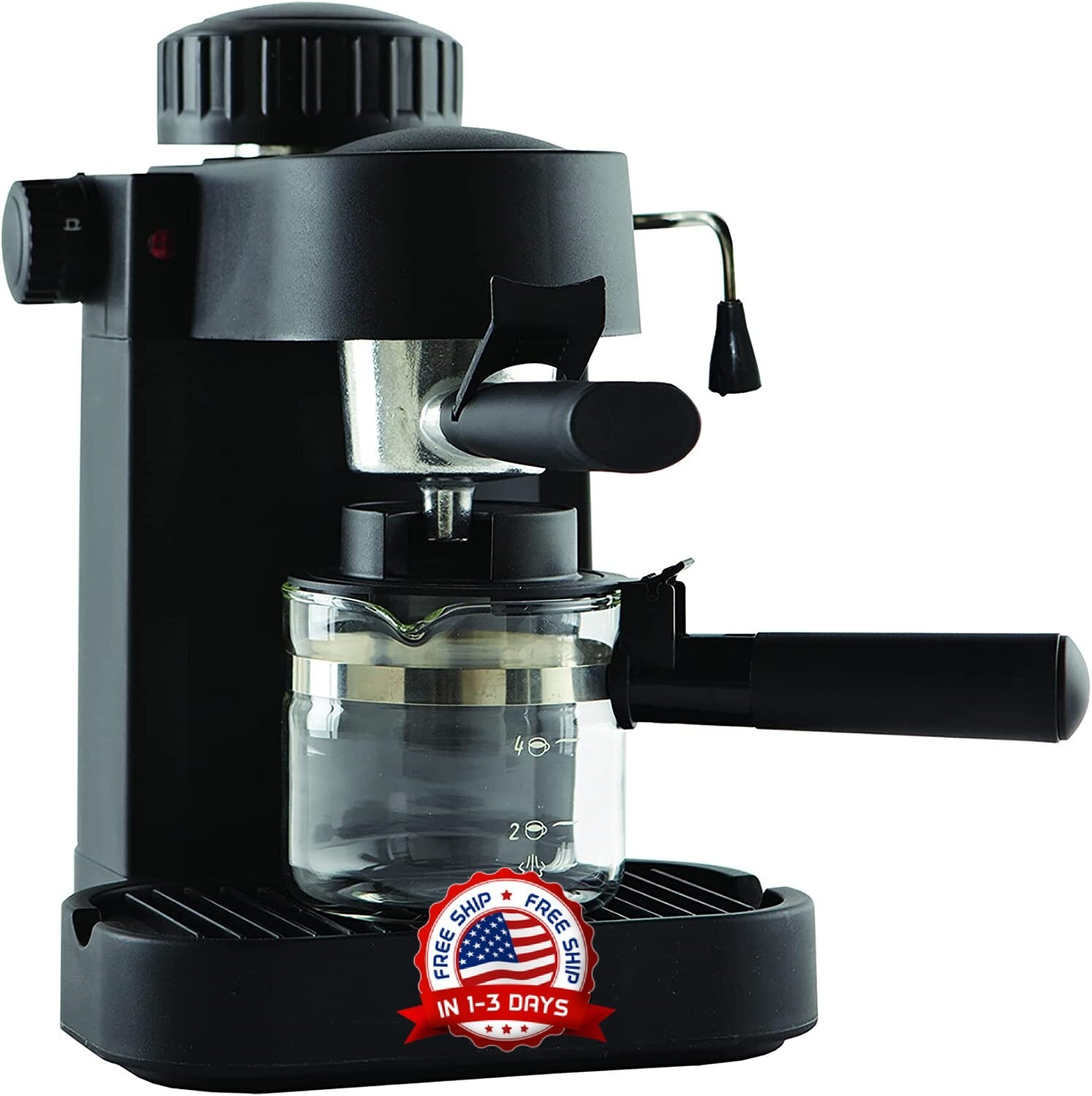 Maquina Para Hacer Cafe Cappuccino Capuchino Espresso Espumador Leche, 4 tazas