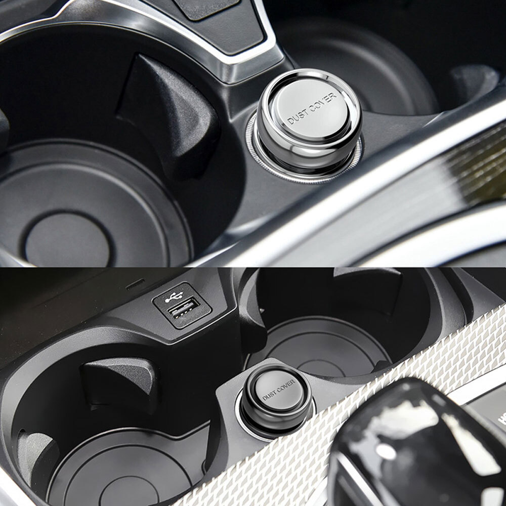 Chrome Button Caps Car Cigarette Lighter Cover Plug Cover Dustproof Replacement