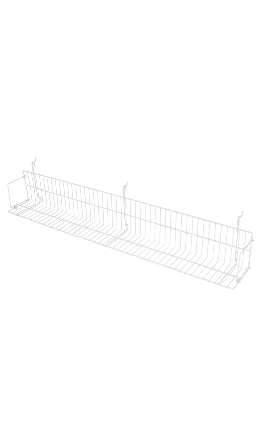 SSWBasics 48" x 6" x 6.5" White Media Grid Shelf for Slatwall & Wire Grid